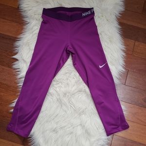Nike Purple Pro Crop Pants